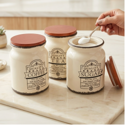 Porcelain Jar Set - 3 Pcs
